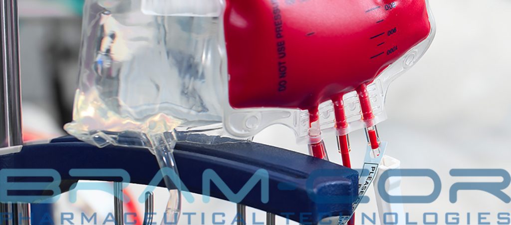 blood bags inside hospital room